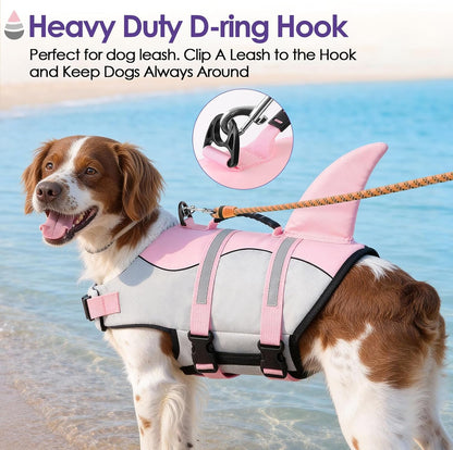 Dog Life Jacket - Shark Safety Vest for Swimming & Boating