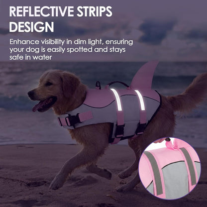 Dog Life Jacket - Shark Safety Vest for Swimming & Boating