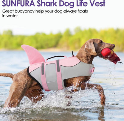 Dog Life Jacket - Shark Safety Vest for Swimming & Boating