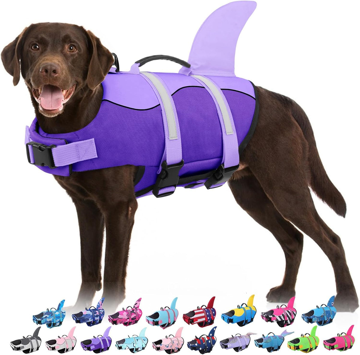 Dog Life Jacket - Shark Safety Vest for Swimming & Boating