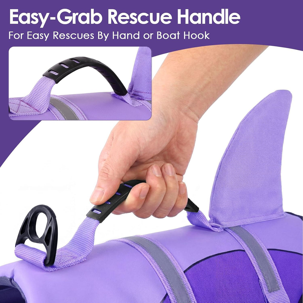 Dog Life Jacket - Shark Safety Vest for Swimming & Boating