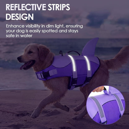 Dog Life Jacket - Shark Safety Vest for Swimming & Boating