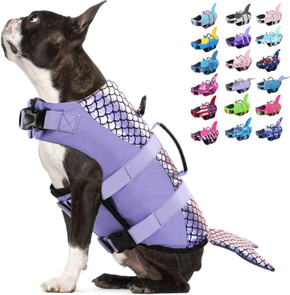 Dog Life Jacket - Shark Safety Vest for Swimming & Boating