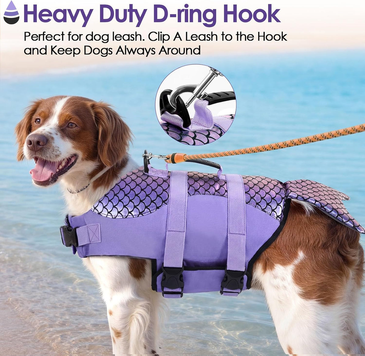 Dog Life Jacket - Shark Safety Vest for Swimming & Boating