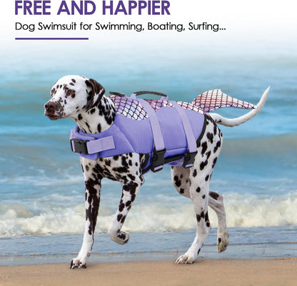 Dog Life Jacket - Shark Safety Vest for Swimming & Boating