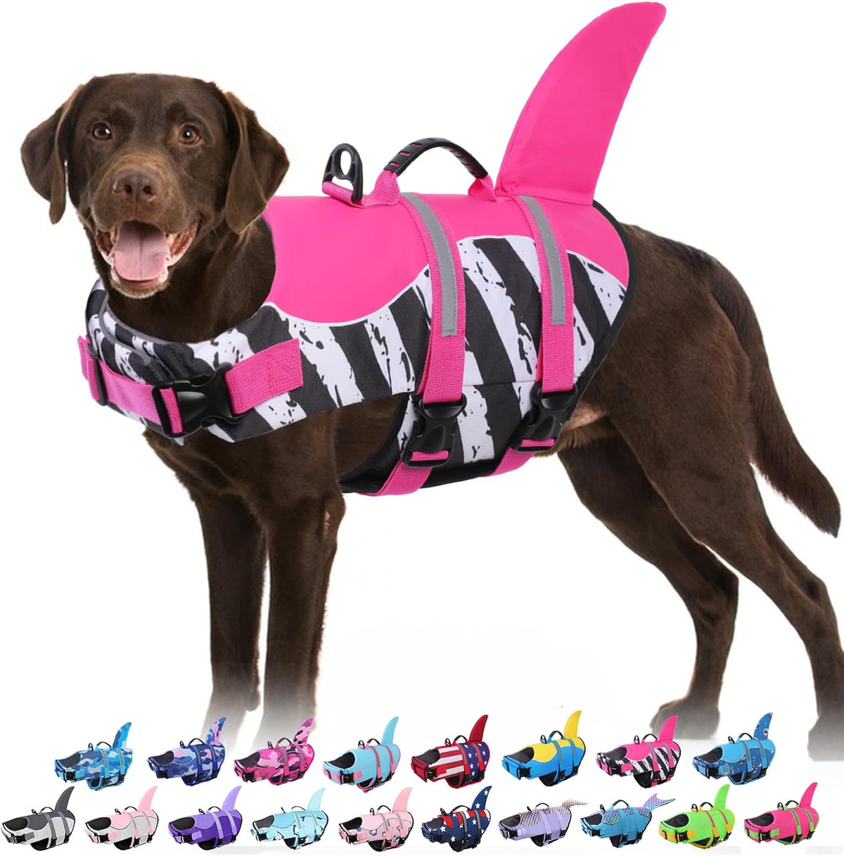 Dog Life Jacket - Shark Safety Vest for Swimming & Boating