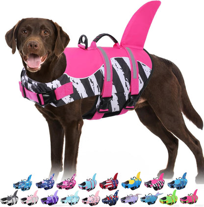 Dog Life Jacket - Shark Safety Vest for Swimming & Boating
