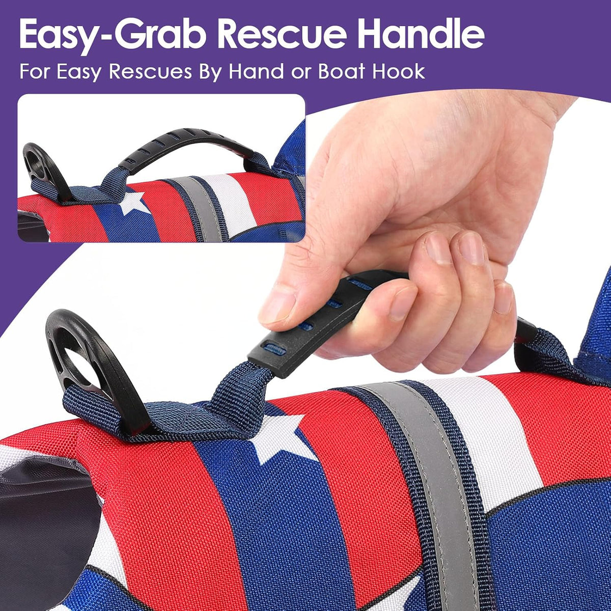 Dog Life Jacket - Shark Safety Vest for Swimming & Boating