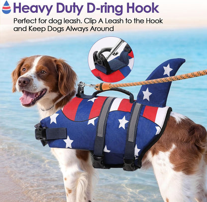 Dog Life Jacket - Shark Safety Vest for Swimming & Boating