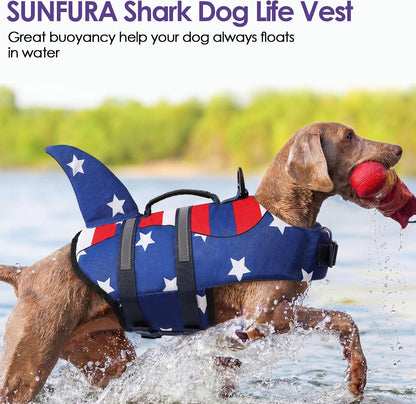 Dog Life Jacket - Shark Safety Vest for Swimming & Boating