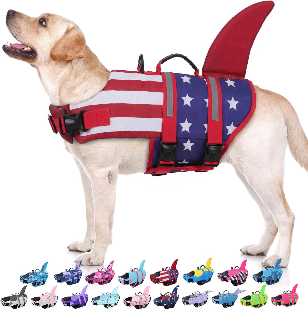 Dog Life Jacket - Shark Safety Vest for Swimming & Boating