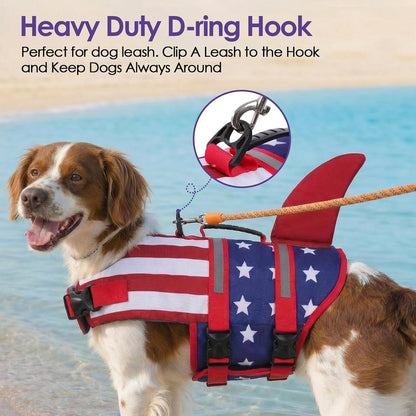 Dog Life Jacket - Shark Safety Vest for Swimming & Boating
