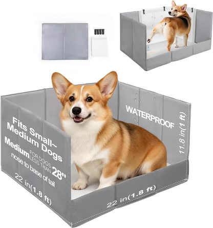 Dog Litter Box Indoor High Walls, Puppy Pee Pad Holder Foldable