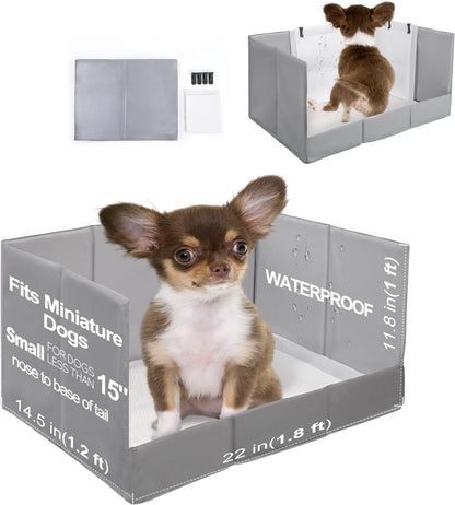 Dog Litter Box Indoor High Walls, Puppy Pee Pad Holder Foldable