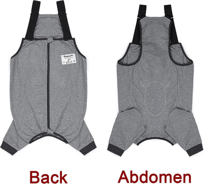 Dog Recovery Suit for Hid Leg, Soft Stretchy Pants for Hip Thigh Wound Protective Sleeves to Prevent Licking (Grey, 4XL(Reference Weight 50-70 lbs))