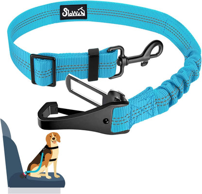 Dog Car Seat Belt, 3 in 1 Latch Bar Attachment Dog Safety Seatbelt | Hook Latch Bar& Seatbelt Buckle, Reflective, Heavy Duty Nylon, Durability, Easy of Use, for Travel Riding, Black, 27.5"