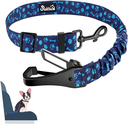 Dog Car Seat Belt, 3 in 1 Latch Bar Attachment Dog Safety Seatbelt | Hook Latch Bar& Seatbelt Buckle, Reflective, Heavy Duty Nylon, Durability, Easy of Use, for Travel Riding, Black, 27.5"