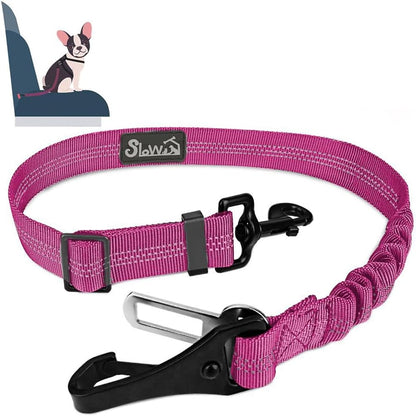 Dog Car Seat Belt, 3 in 1 Latch Bar Attachment Dog Safety Seatbelt | Hook Latch Bar& Seatbelt Buckle, Reflective, Heavy Duty Nylon, Durability, Easy of Use, for Travel Riding, Black, 27.5"