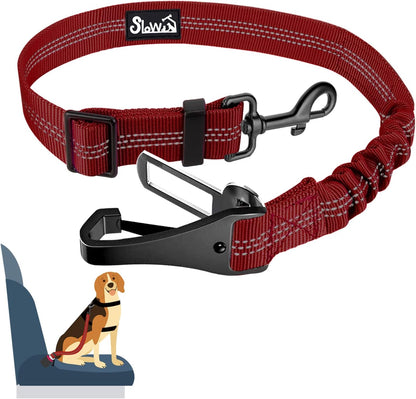 Dog Car Seat Belt, 3 in 1 Latch Bar Attachment Dog Safety Seatbelt | Hook Latch Bar& Seatbelt Buckle, Reflective, Heavy Duty Nylon, Durability, Easy of Use, for Travel Riding, Black, 27.5"