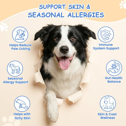 Dog Allergy Chews, Itchy Skin & Paw Licking Support, 200 Soft Chews