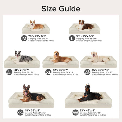 Orthopedic Dog Beds Large Sized, XL Washable Dog Sofa with Egg-Crate Foam, Waterproof Lining and Non-Skid Bottom