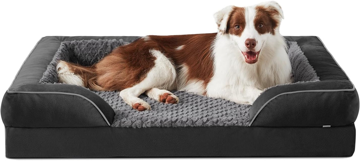 Orthopedic Dog Beds Large Sized, XL Washable Dog Sofa with Egg-Crate Foam, Waterproof Lining and Non-Skid Bottom