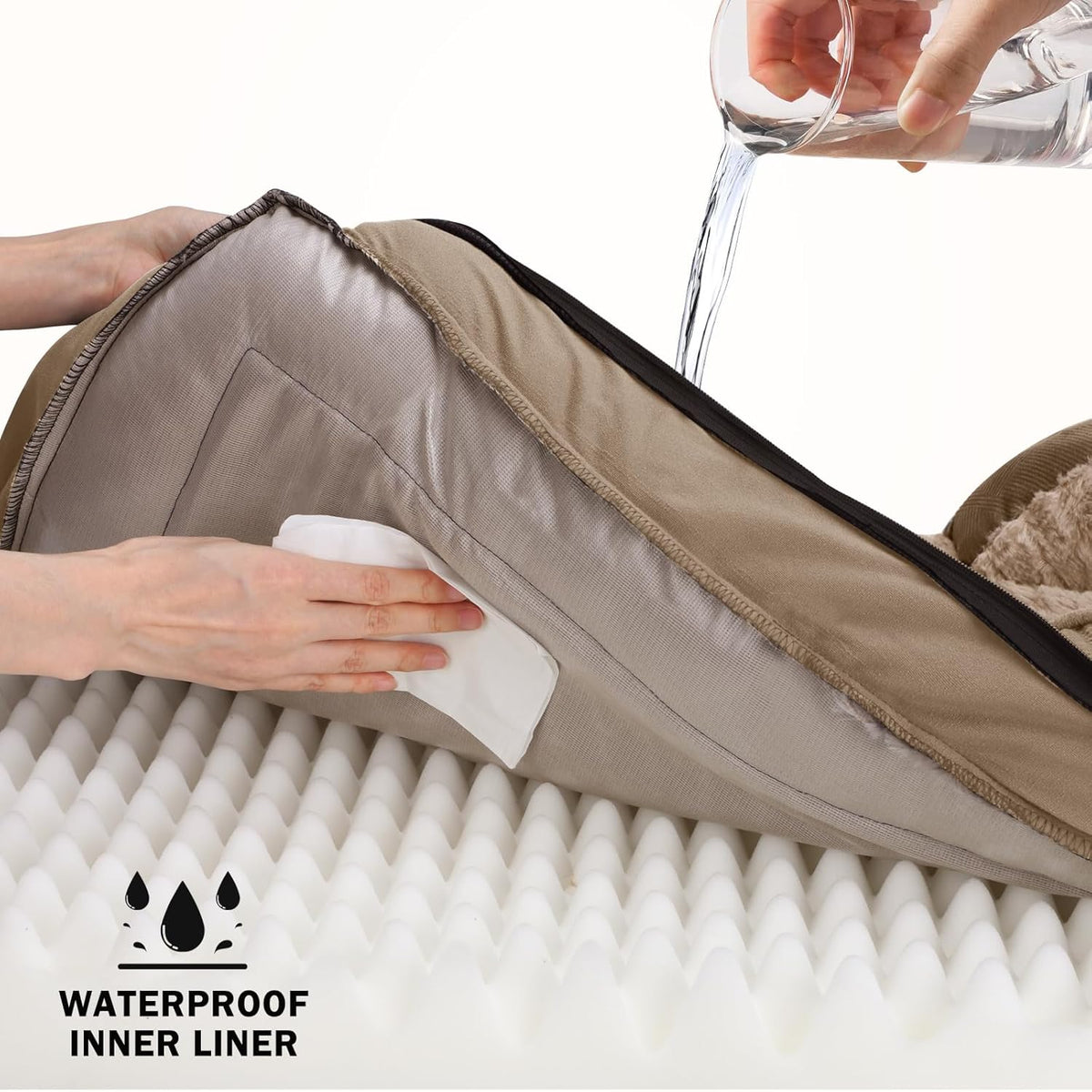 Orthopedic Dog Beds Large Sized, XL Washable Dog Sofa with Egg-Crate Foam, Waterproof Lining and Non-Skid Bottom