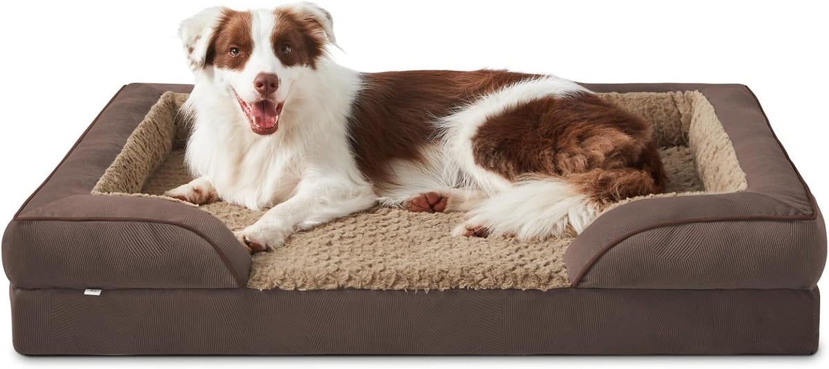 Orthopedic Dog Beds Large Sized, XL Washable Dog Sofa with Egg-Crate Foam, Waterproof Lining and Non-Skid Bottom