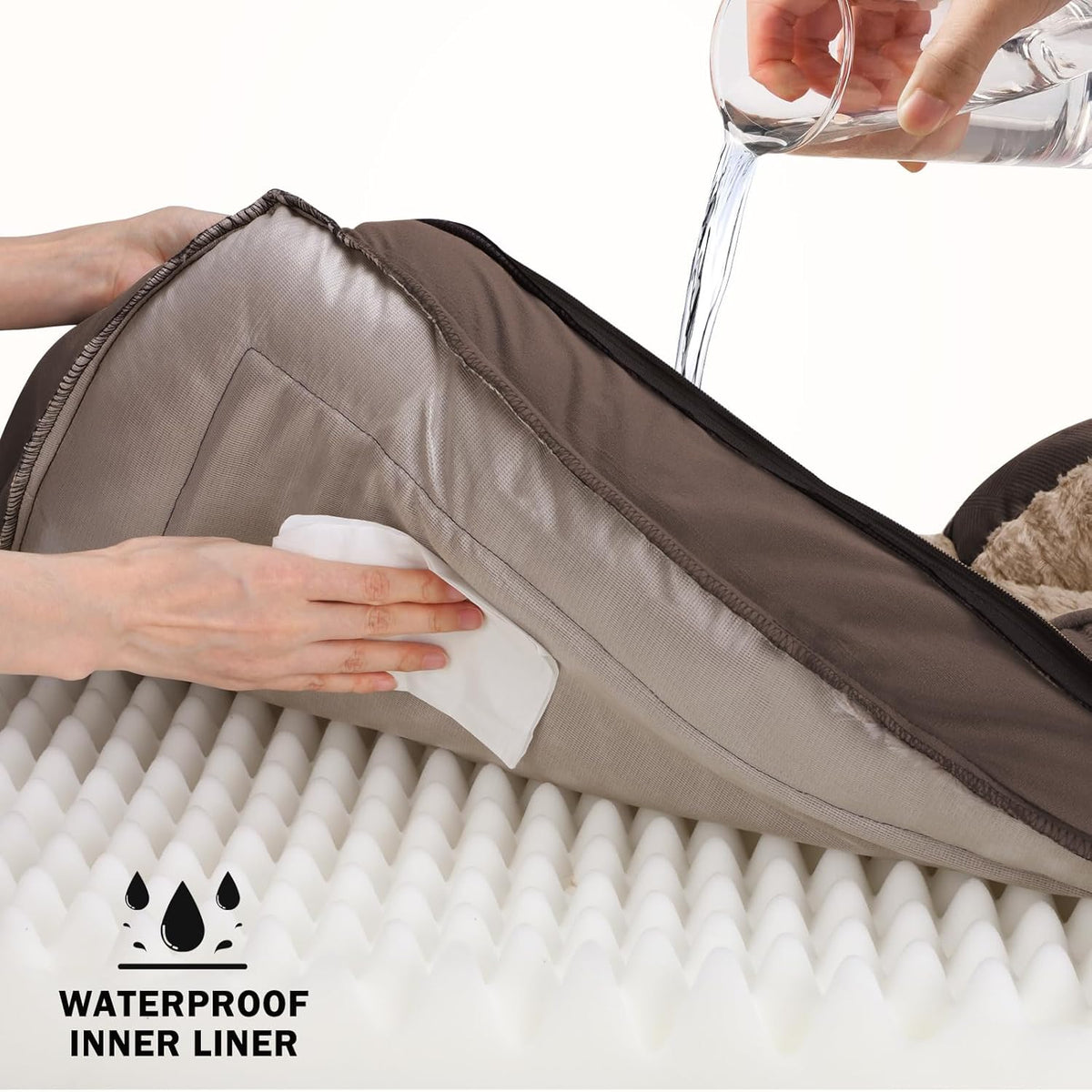 Orthopedic Dog Beds Large Sized, XL Washable Dog Sofa with Egg-Crate Foam, Waterproof Lining and Non-Skid Bottom