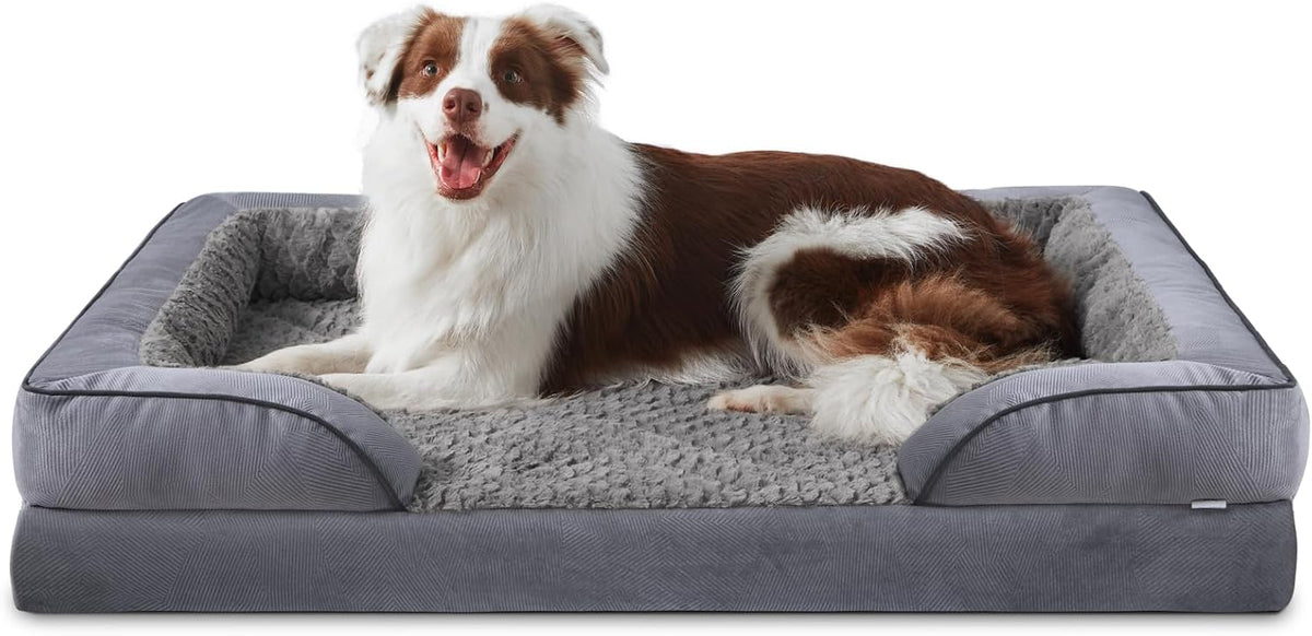 Orthopedic Dog Beds Large Sized, XL Washable Dog Sofa with Egg-Crate Foam, Waterproof Lining and Non-Skid Bottom