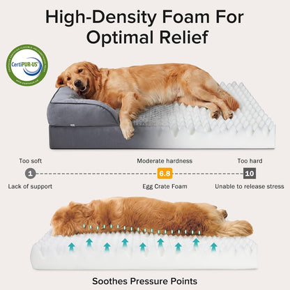 Orthopedic Dog Beds Large Sized, XL Washable Dog Sofa with Egg-Crate Foam, Waterproof Lining and Non-Skid Bottom
