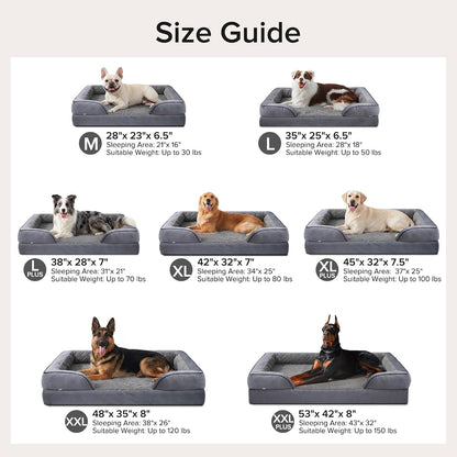 Orthopedic Dog Beds Large Sized, XL Washable Dog Sofa with Egg-Crate Foam, Waterproof Lining and Non-Skid Bottom