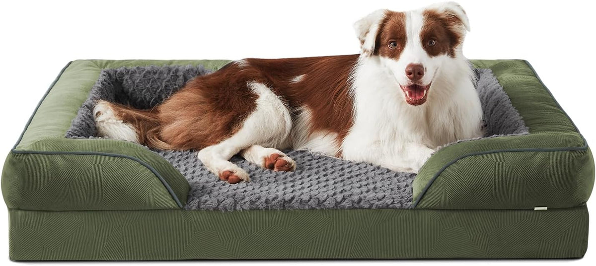 Orthopedic Dog Beds Large Sized, XL Washable Dog Sofa with Egg-Crate Foam, Waterproof Lining and Non-Skid Bottom