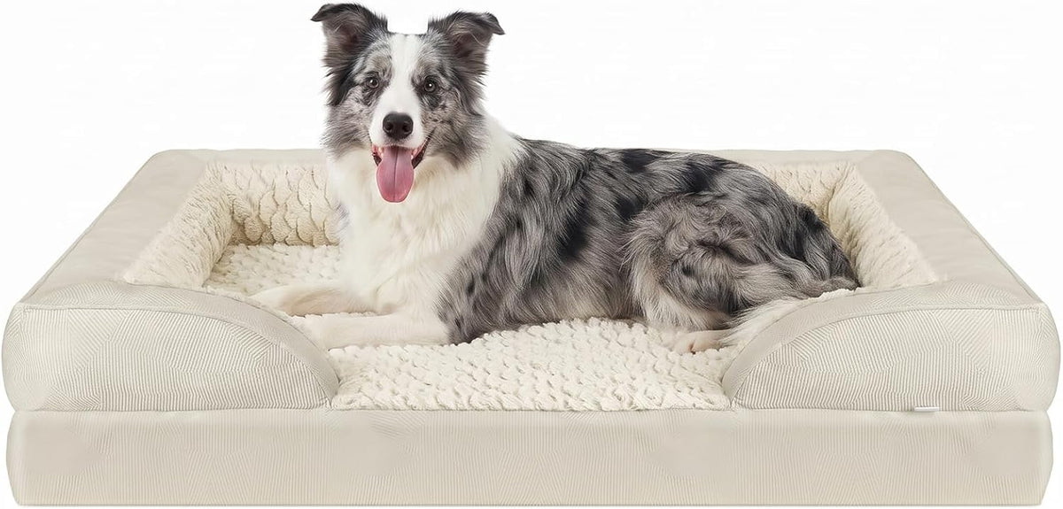 Orthopedic Dog Beds Large Sized, XL Washable Dog Sofa with Egg-Crate Foam, Waterproof Lining and Non-Skid Bottom