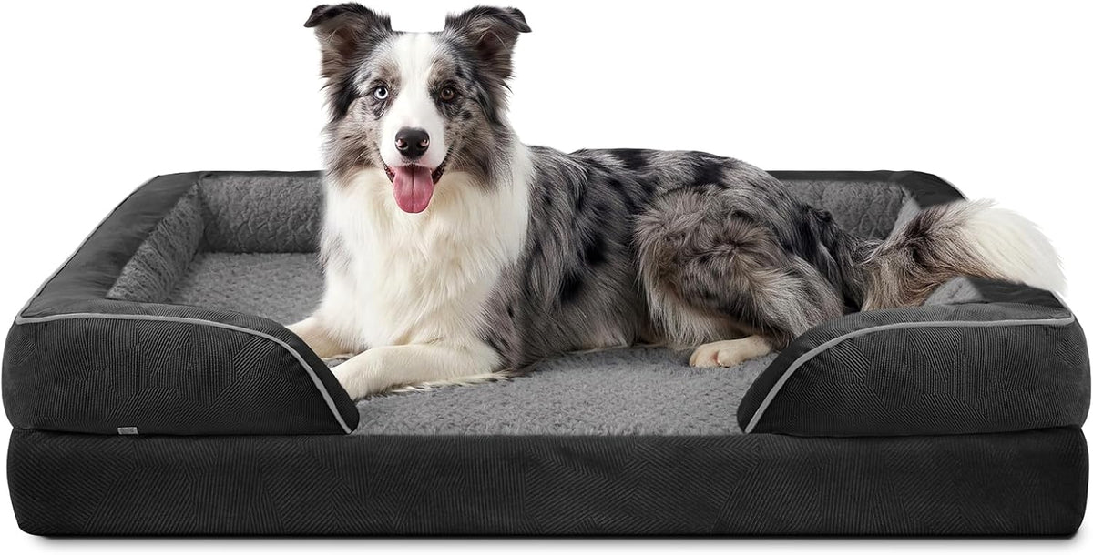 Orthopedic Dog Beds Large Sized, XL Washable Dog Sofa with Egg-Crate Foam, Waterproof Lining and Non-Skid Bottom
