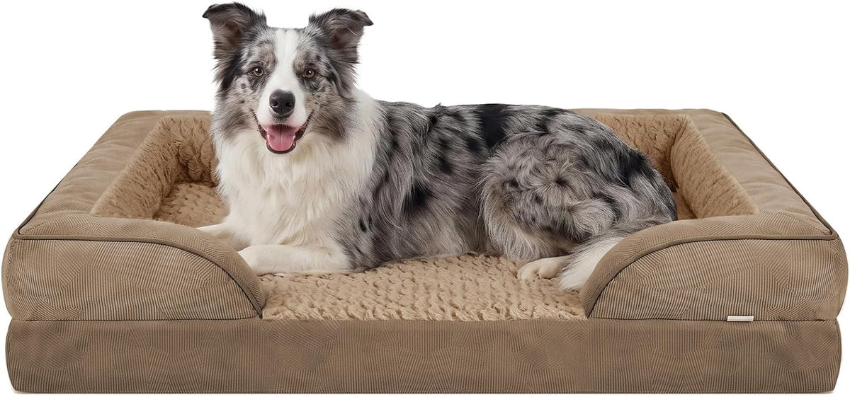 Orthopedic Dog Beds Large Sized, XL Washable Dog Sofa with Egg-Crate Foam, Waterproof Lining and Non-Skid Bottom