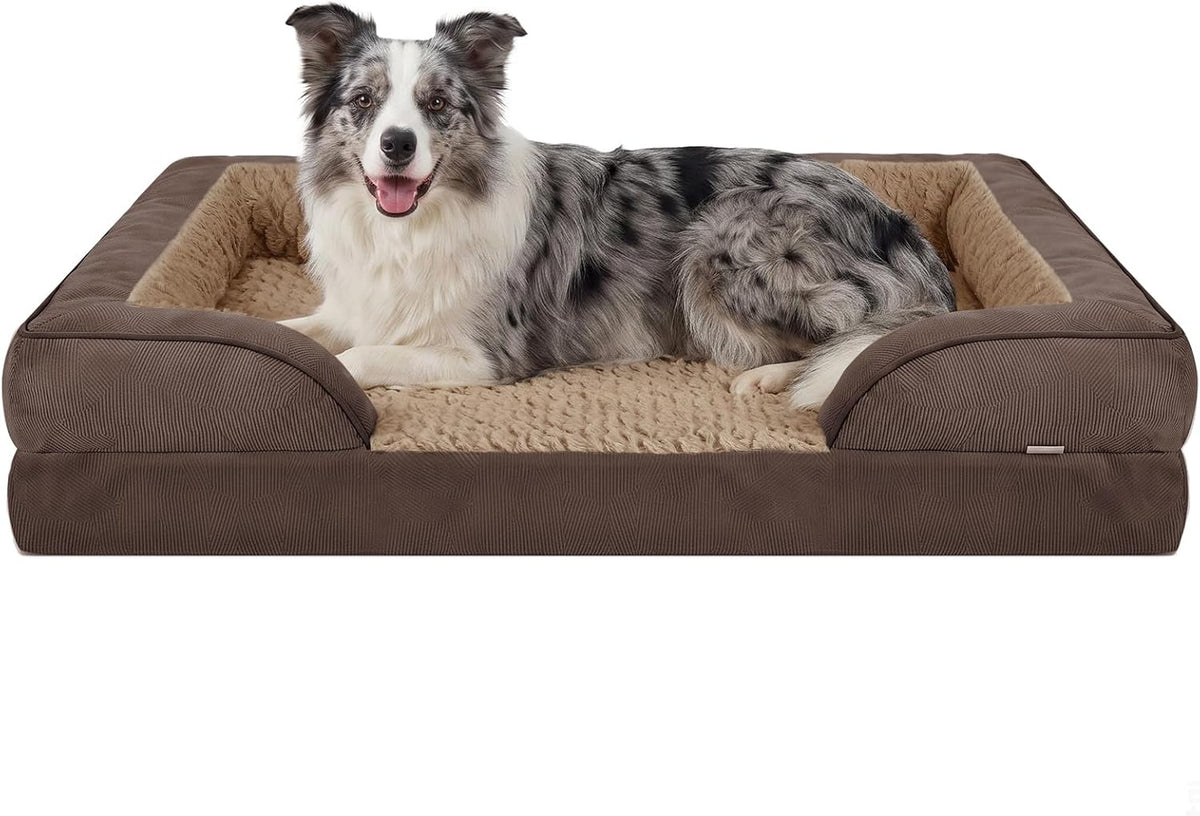 Orthopedic Dog Beds Large Sized, XL Washable Dog Sofa with Egg-Crate Foam, Waterproof Lining and Non-Skid Bottom