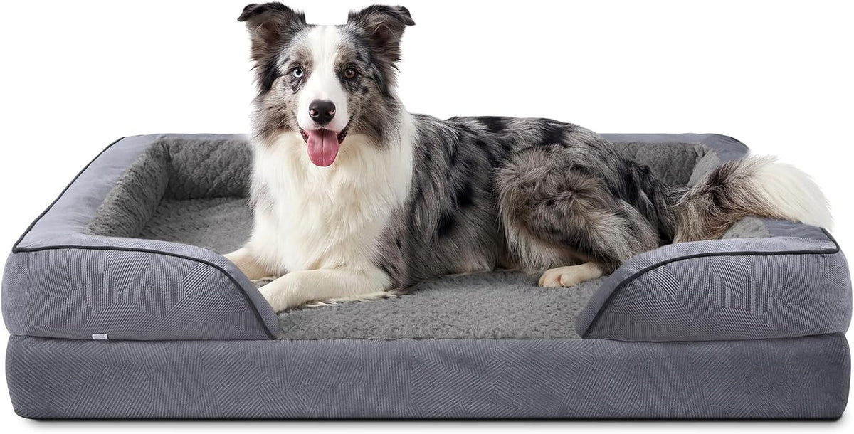 Orthopedic Dog Beds Large Sized, XL Washable Dog Sofa with Egg-Crate Foam, Waterproof Lining and Non-Skid Bottom