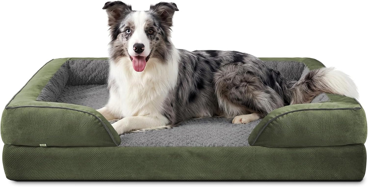 Orthopedic Dog Beds Large Sized, XL Washable Dog Sofa with Egg-Crate Foam, Waterproof Lining and Non-Skid Bottom
