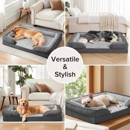 Orthopedic Dog Beds Large Sized, XL Washable Dog Sofa with Egg-Crate Foam, Waterproof Lining and Non-Skid Bottom