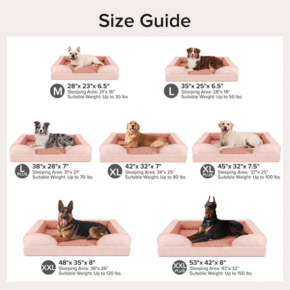 Orthopedic Dog Beds Large Sized, XL Washable Dog Sofa with Egg-Crate Foam, Waterproof Lining and Non-Skid Bottom