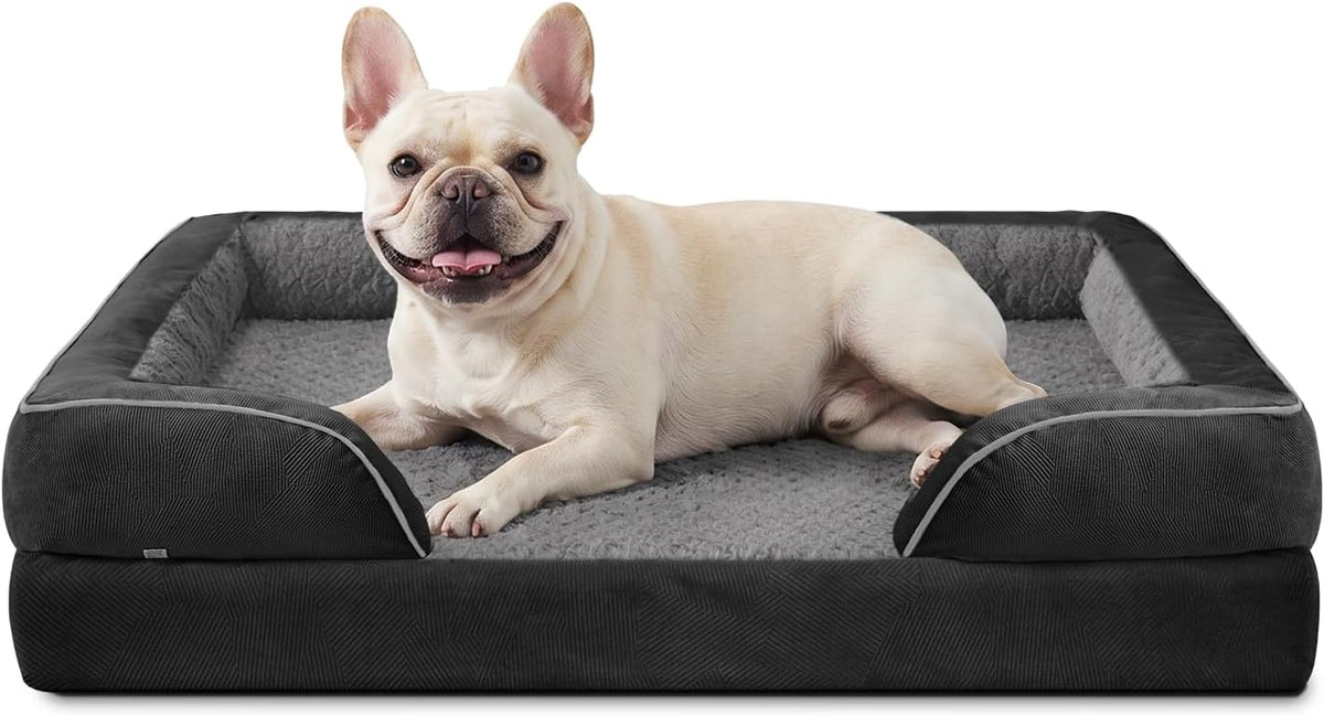 Orthopedic Dog Beds Large Sized, XL Washable Dog Sofa with Egg-Crate Foam, Waterproof Lining and Non-Skid Bottom