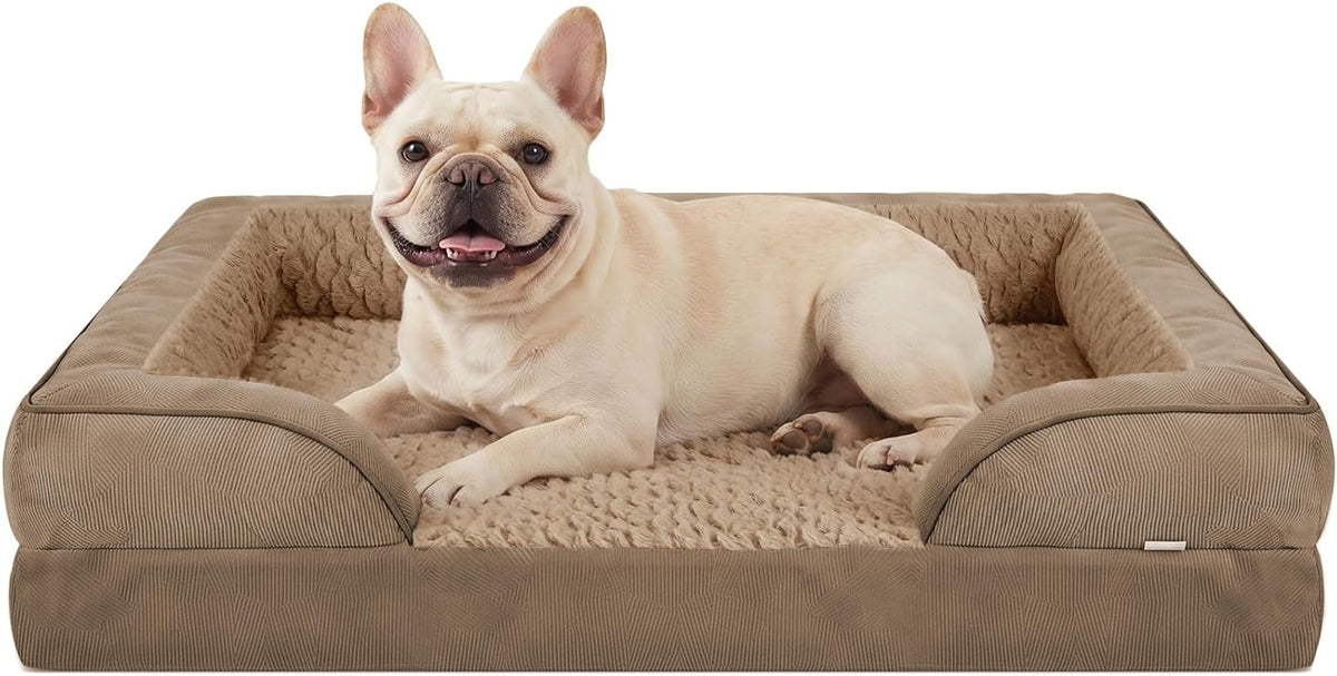 Orthopedic Dog Beds Large Sized, XL Washable Dog Sofa with Egg-Crate Foam, Waterproof Lining and Non-Skid Bottom