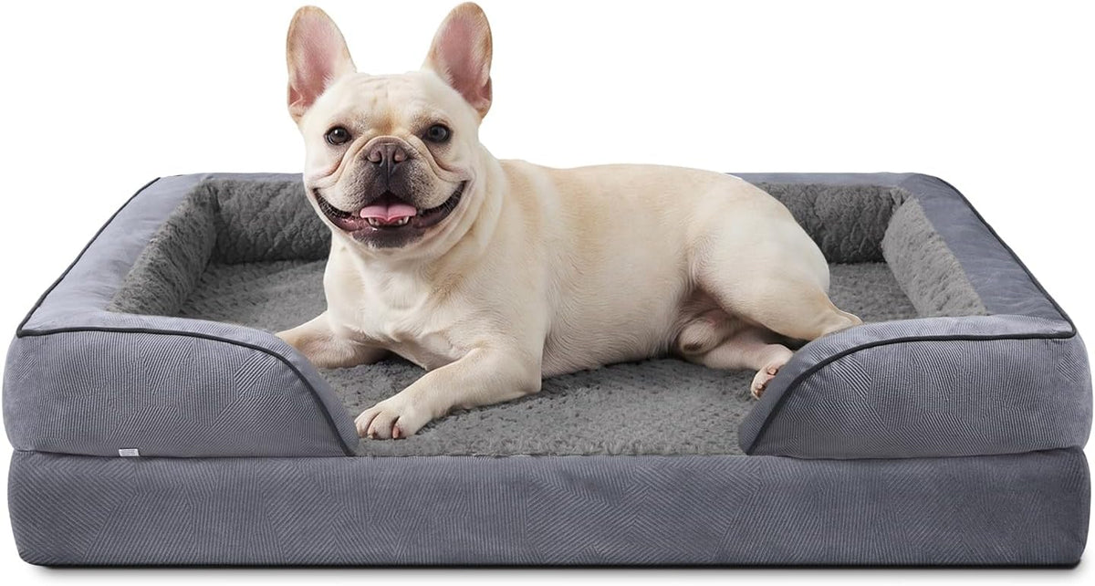 Orthopedic Dog Beds Large Sized, XL Washable Dog Sofa with Egg-Crate Foam, Waterproof Lining and Non-Skid Bottom