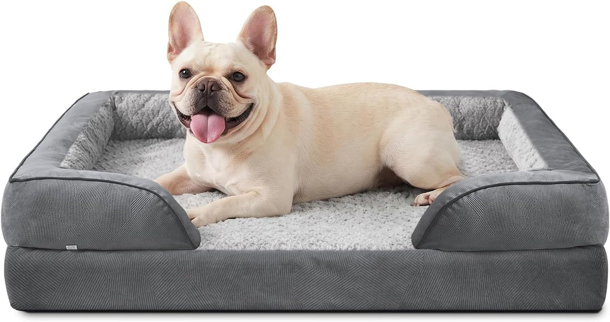 Orthopedic Dog Beds Large Sized, XL Washable Dog Sofa with Egg-Crate Foam, Waterproof Lining and Non-Skid Bottom