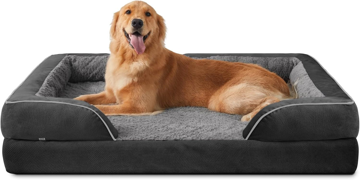Orthopedic Dog Beds Large Sized, XL Washable Dog Sofa with Egg-Crate Foam, Waterproof Lining and Non-Skid Bottom