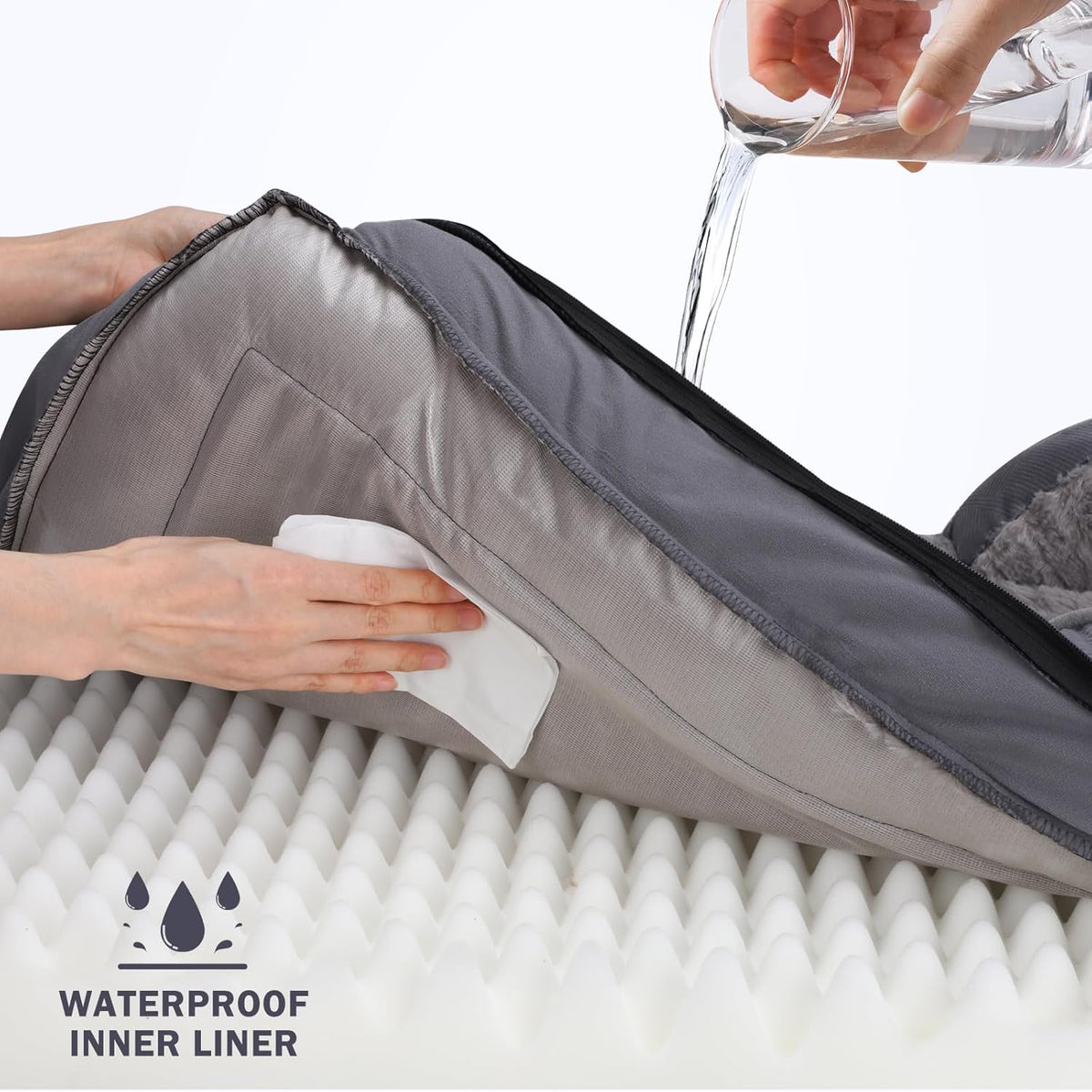 Orthopedic Dog Beds Large Sized, XL Washable Dog Sofa with Egg-Crate Foam, Waterproof Lining and Non-Skid Bottom
