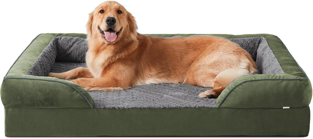 Orthopedic Dog Beds Large Sized, XL Washable Dog Sofa with Egg-Crate Foam, Waterproof Lining and Non-Skid Bottom