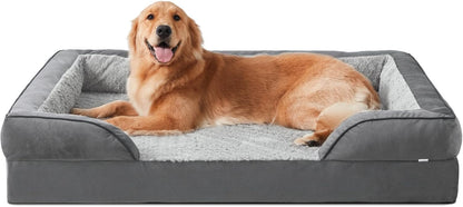 Orthopedic Dog Beds Large Sized, XL Washable Dog Sofa with Egg-Crate Foam, Waterproof Lining and Non-Skid Bottom
