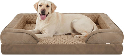 Orthopedic Dog Beds Large Sized, XL Washable Dog Sofa with Egg-Crate Foam, Waterproof Lining and Non-Skid Bottom